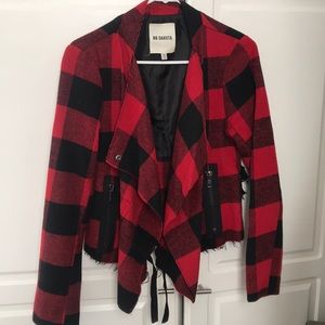 Plaid wrap fashion jacket